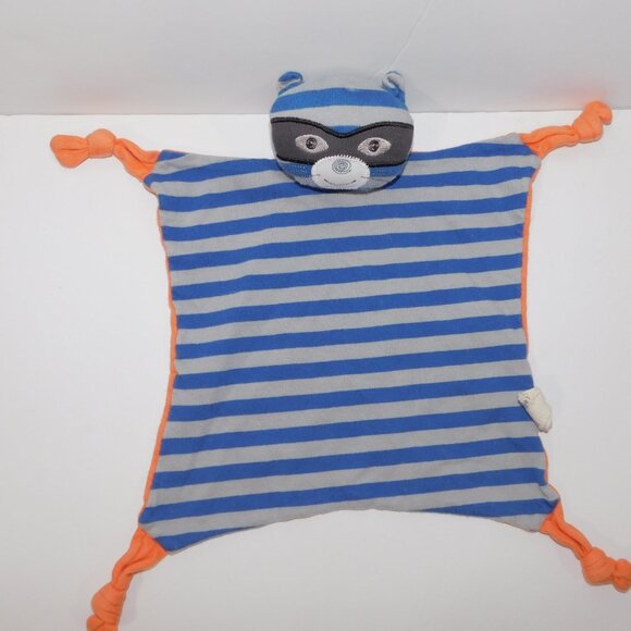 Apple Park Organic Farm Buddies Blue Gray Orange Raccoon Security Blanket Baby - Picture 3 of 5